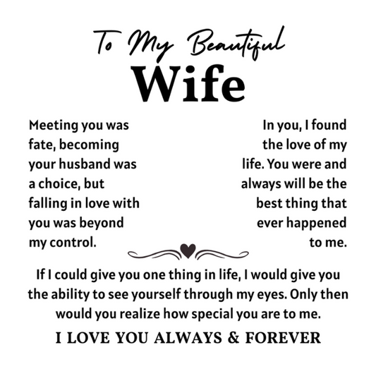 Wife Necklace from Husband , When She wears It, Her Smile Glows Even More