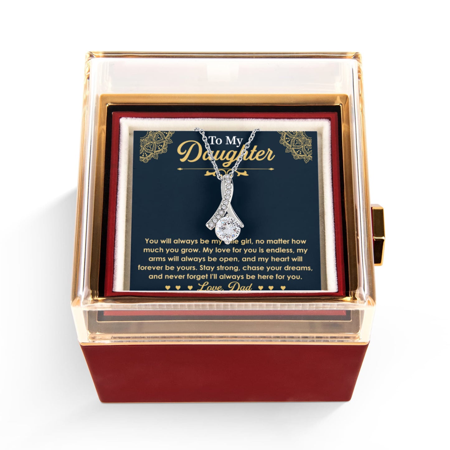 Daughter Necklace from Dad or Mom, Best Daughter Necklace