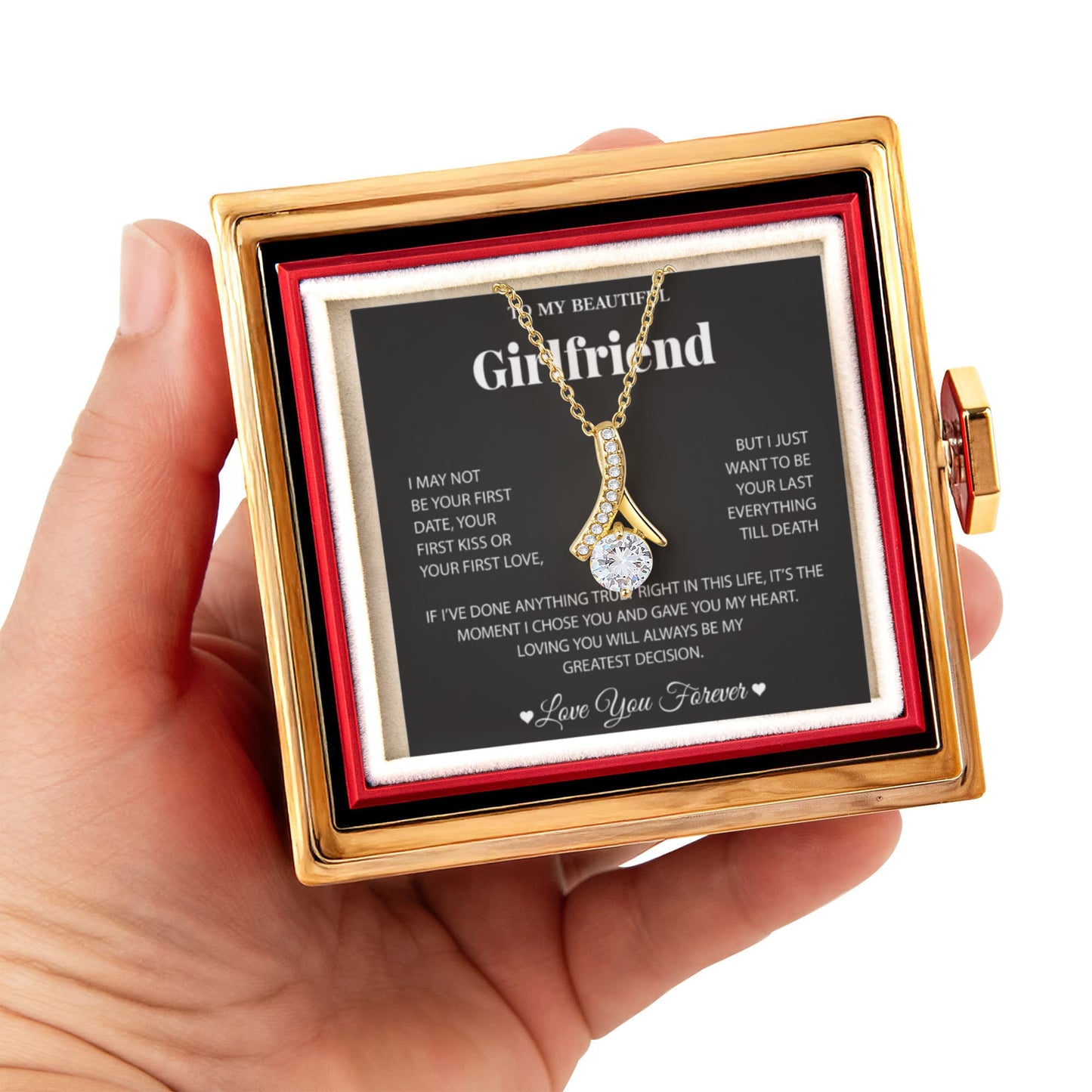 To My Girlfriend Necklace, Birthday Gifts for Her