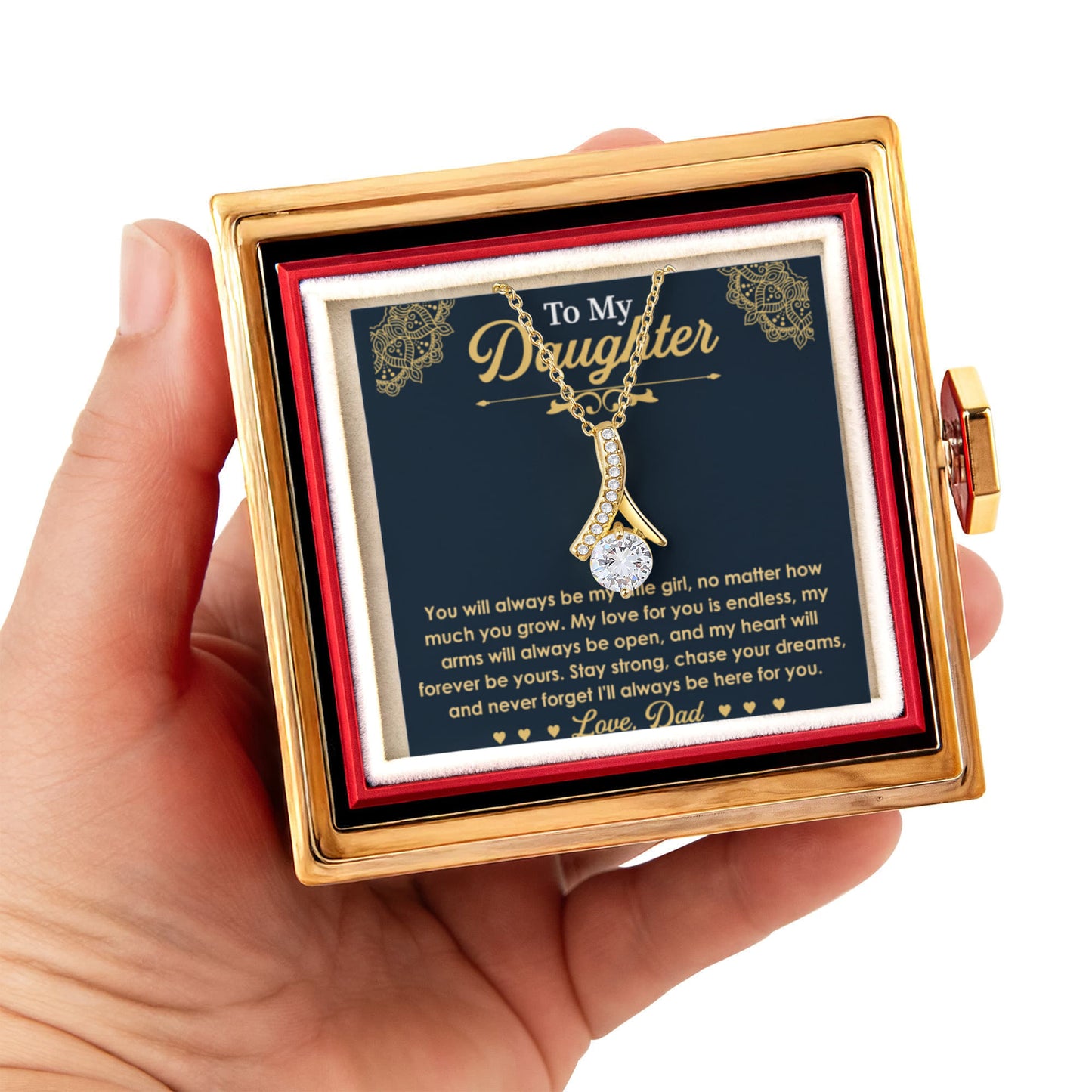Daughter Necklace from Dad or Mom, Best Daughter Necklace