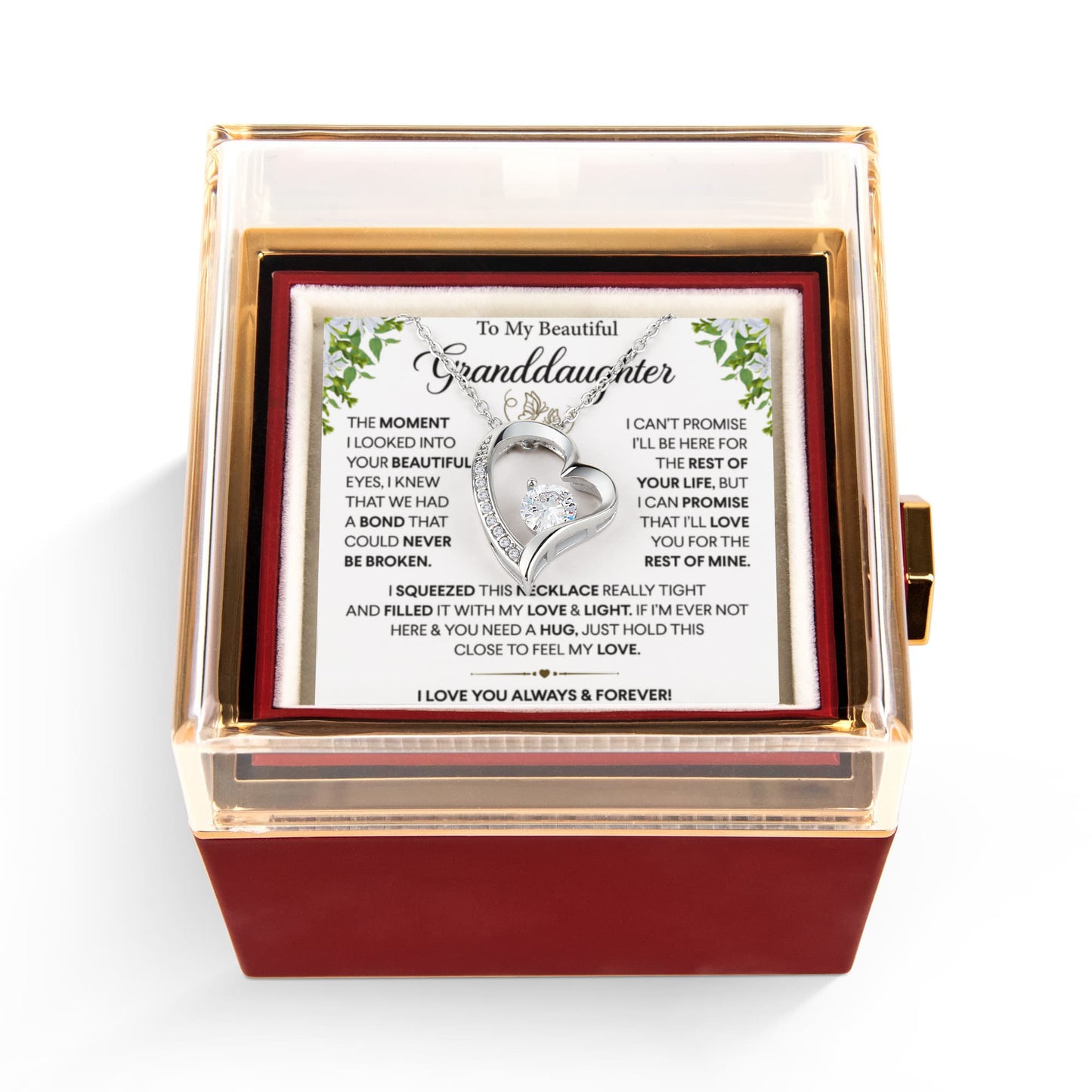 To My Granddaughter Necklace, Christmas Gifts for Granddaughter