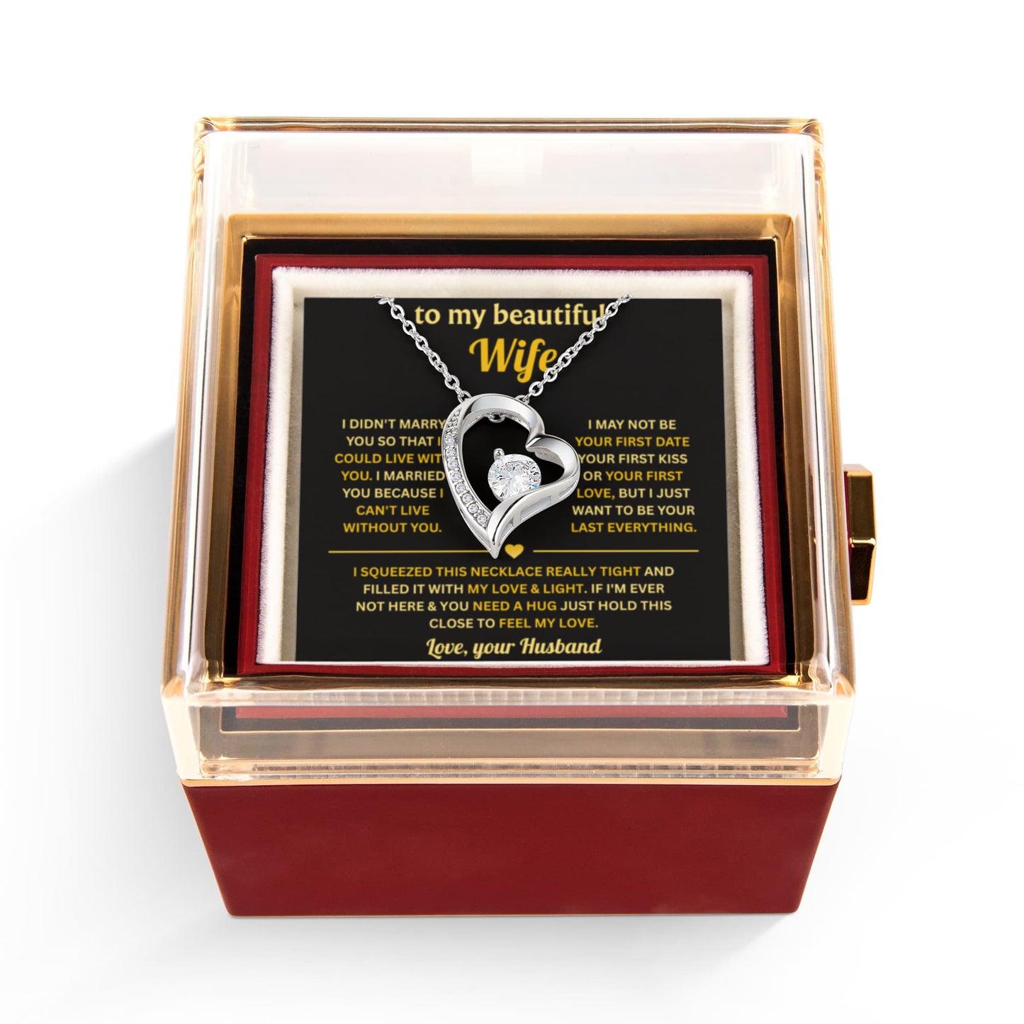 To My Wife Necklace from Husband, Birthday Gifts for Wife