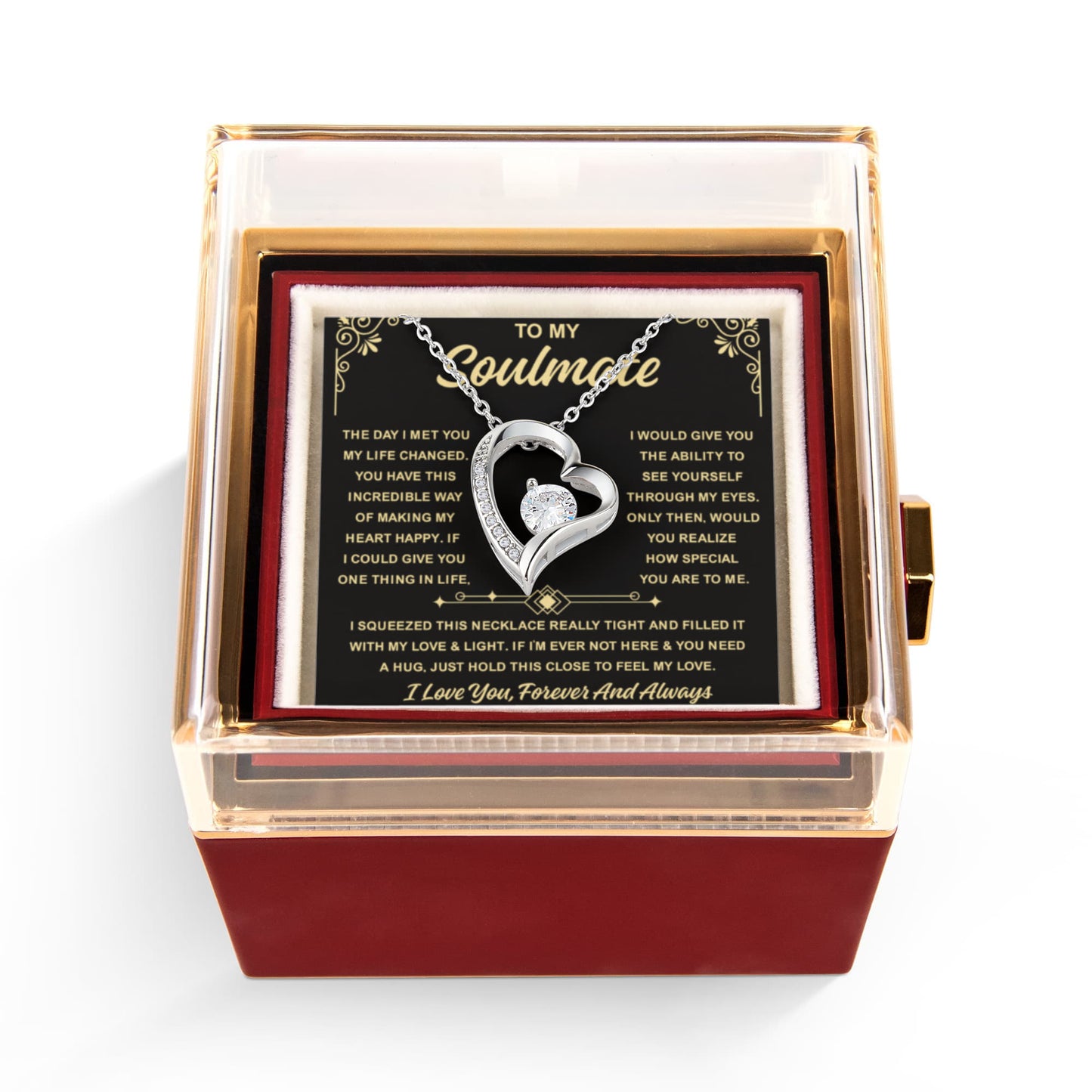 To My Soulmate Necklace For Women, When Your Soulmate Wears It, Love Glows
