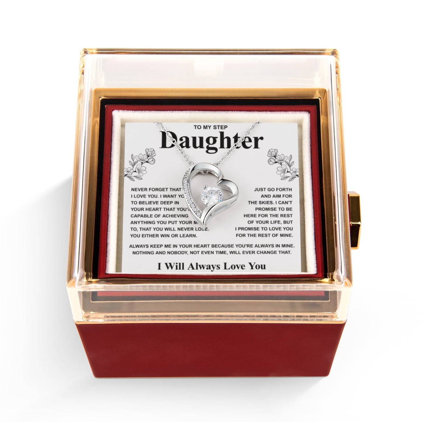 To My Bonus Daughter Necklace, Christmas Gifts for Her