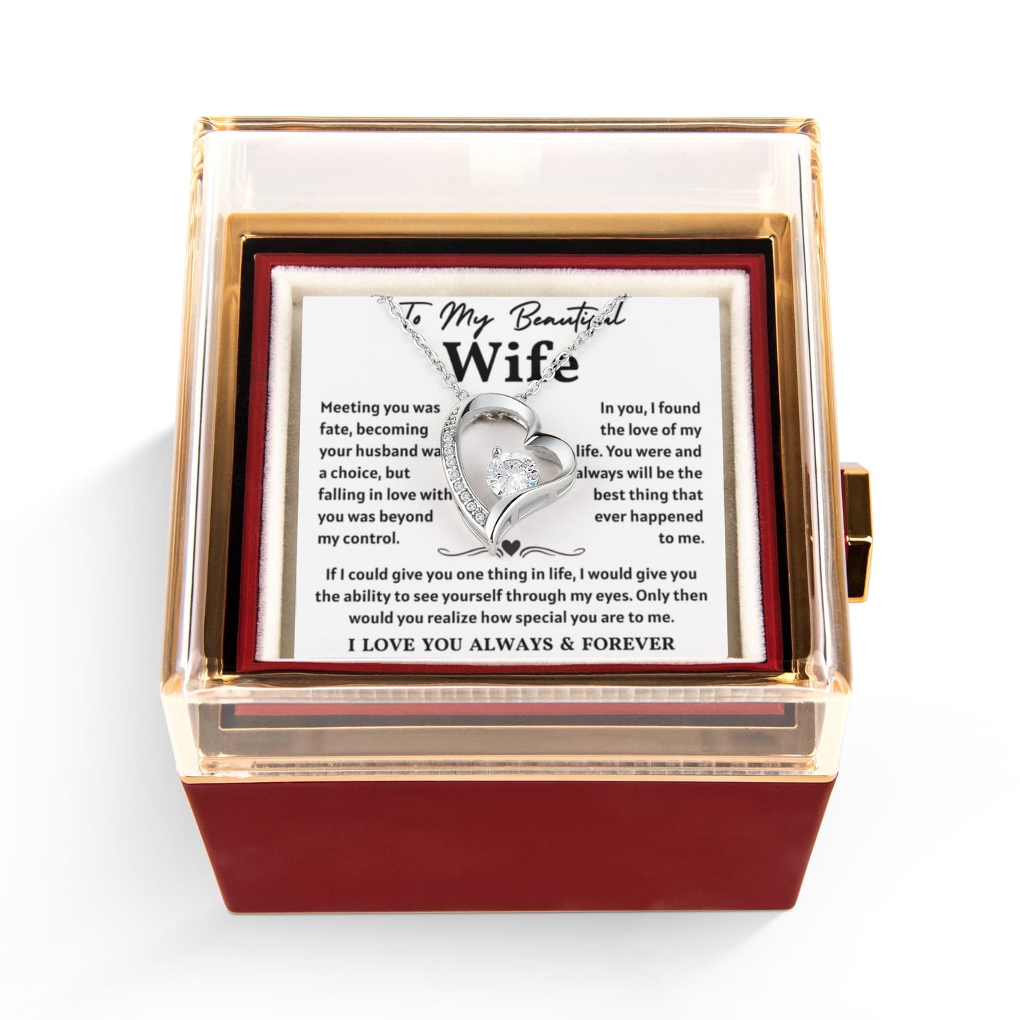 Necklace For Wife , When She wears It, Her Smile Glows Even More