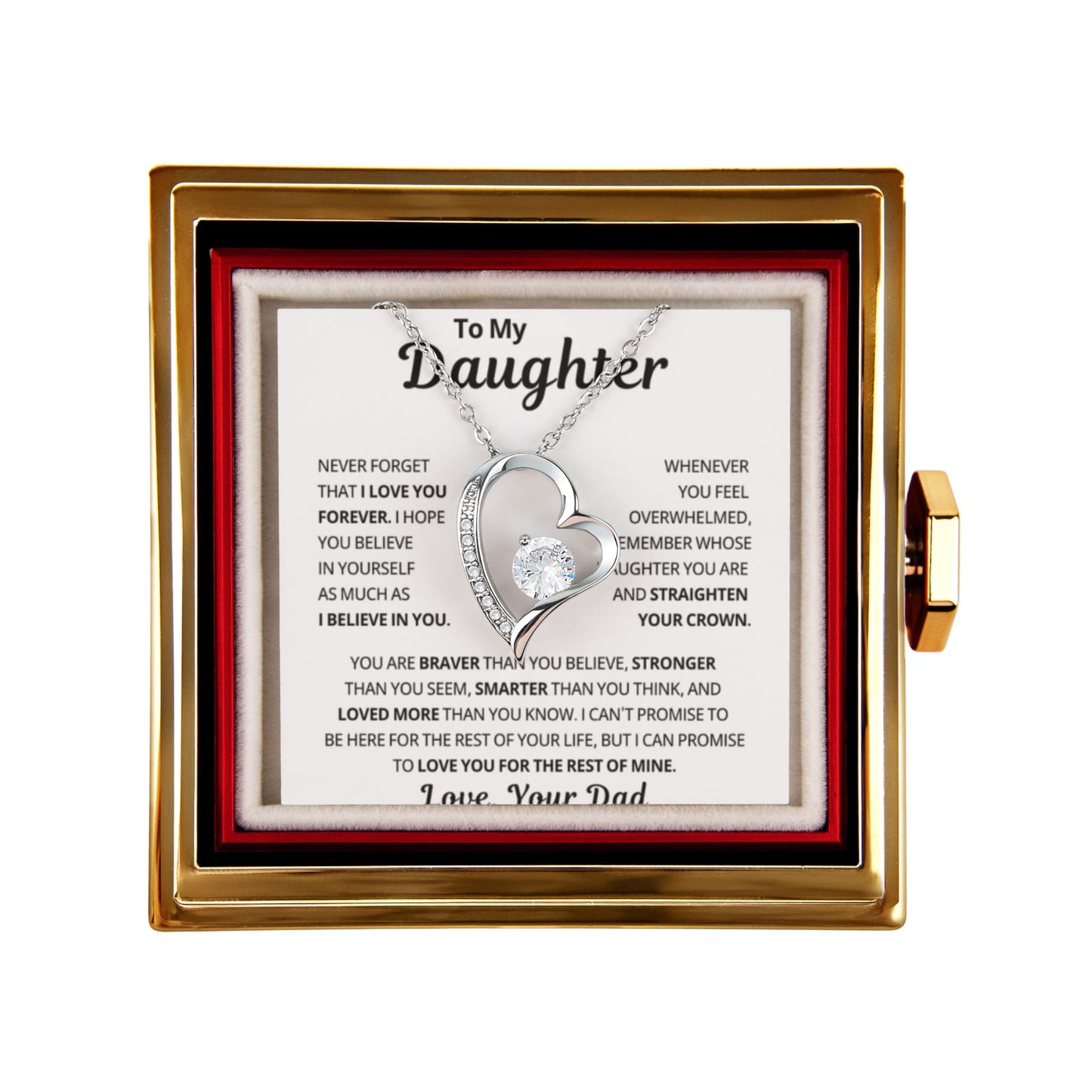 To My daughter Necklace for dad, It Makes Her Smile Shine Even Brighter