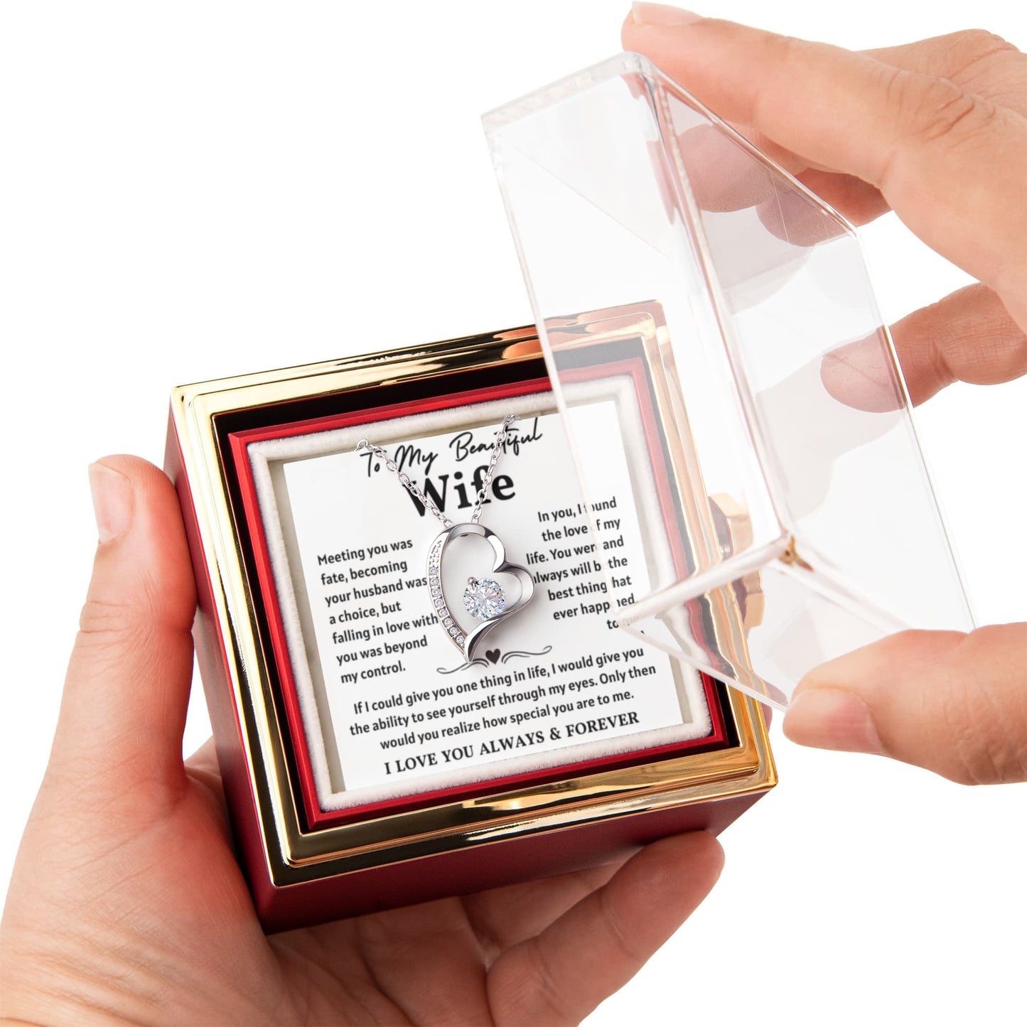 Necklace For Wife , When She wears It, Her Smile Glows Even More