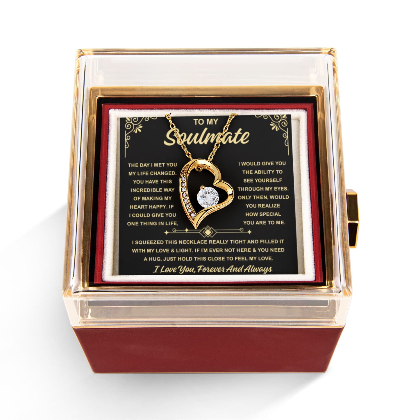 To My Soulmate Necklace For Women, When Your Soulmate Wears It, Love Glows