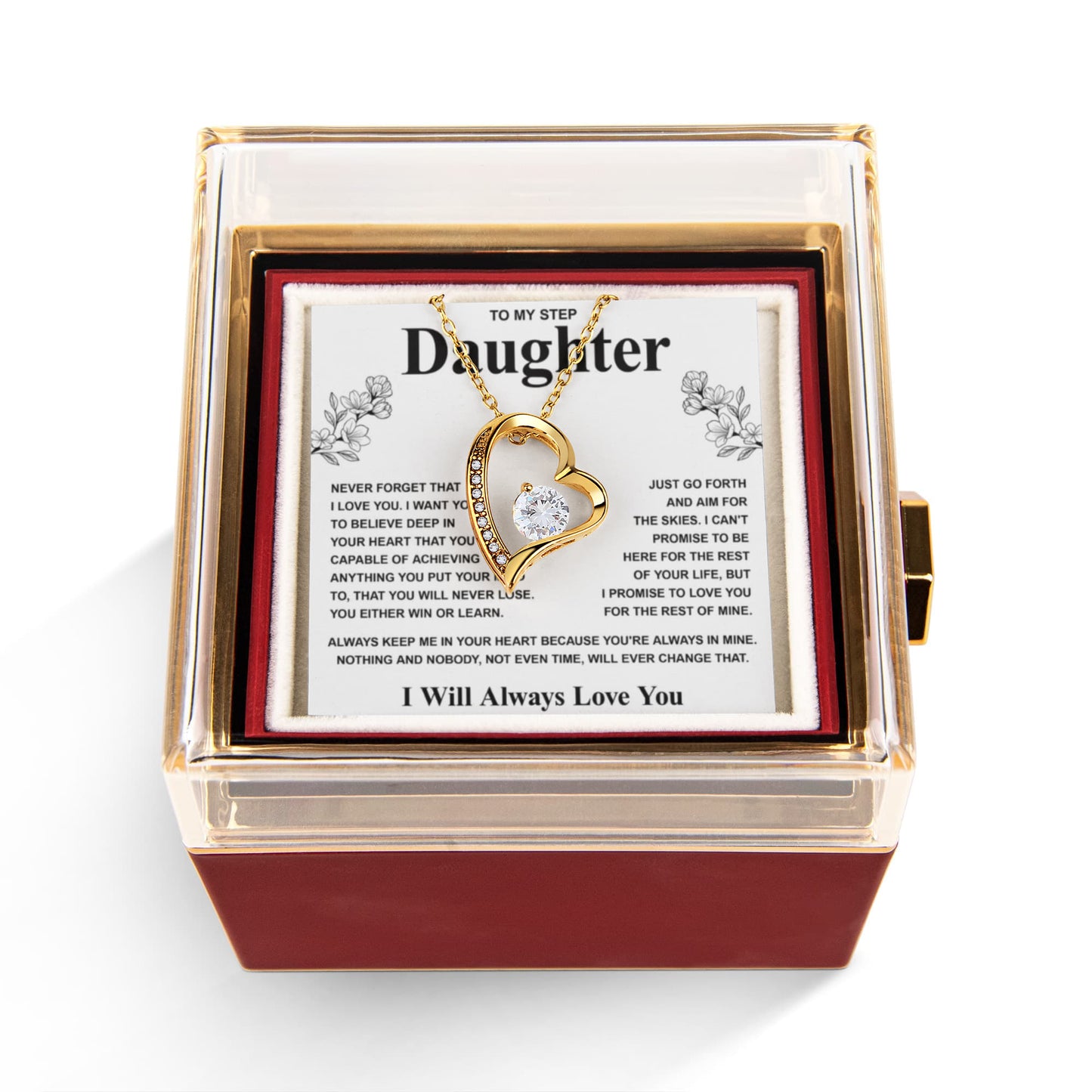 To My Bonus Daughter Necklace, Christmas Gifts for Her