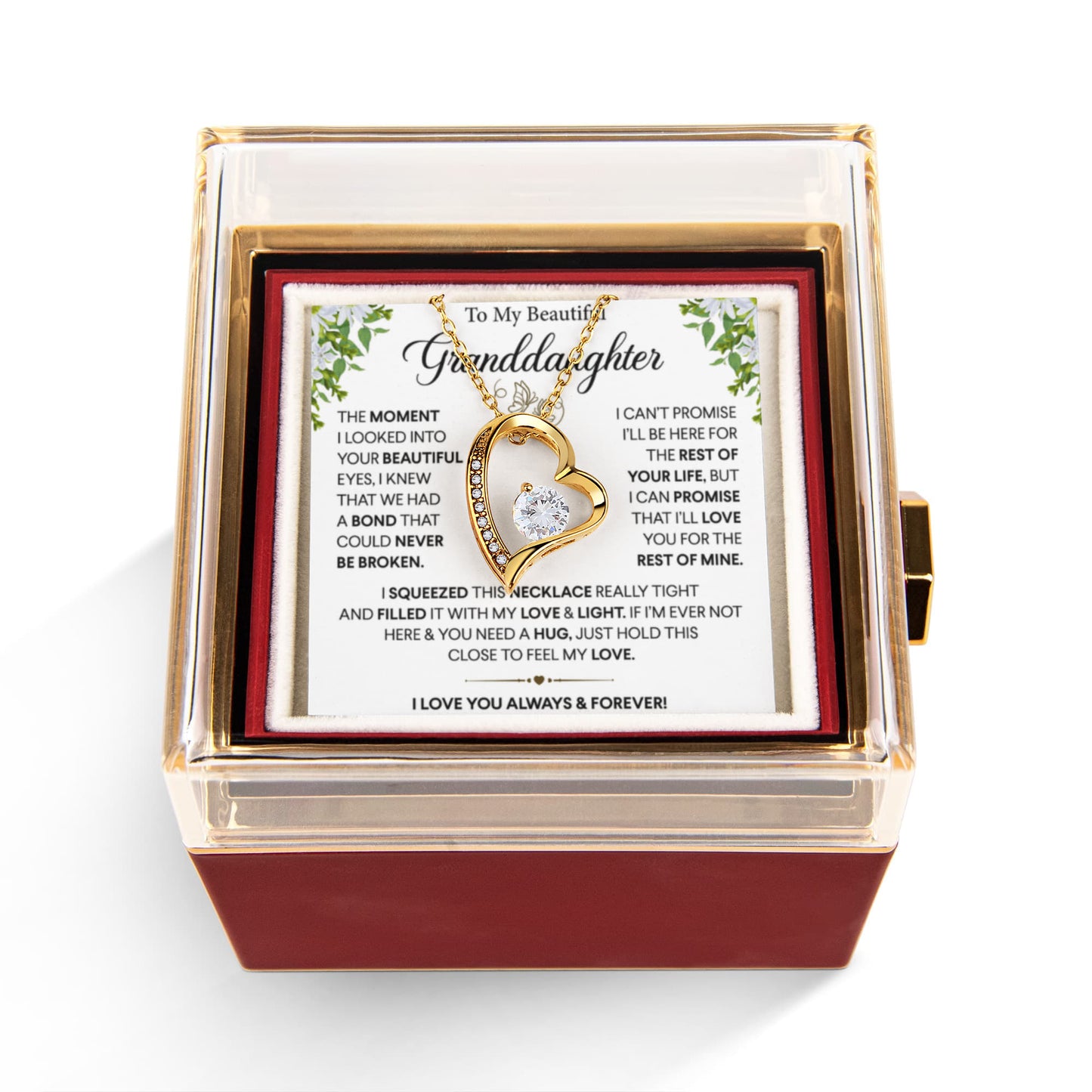To My Granddaughter Necklace, Christmas Gifts for Granddaughter