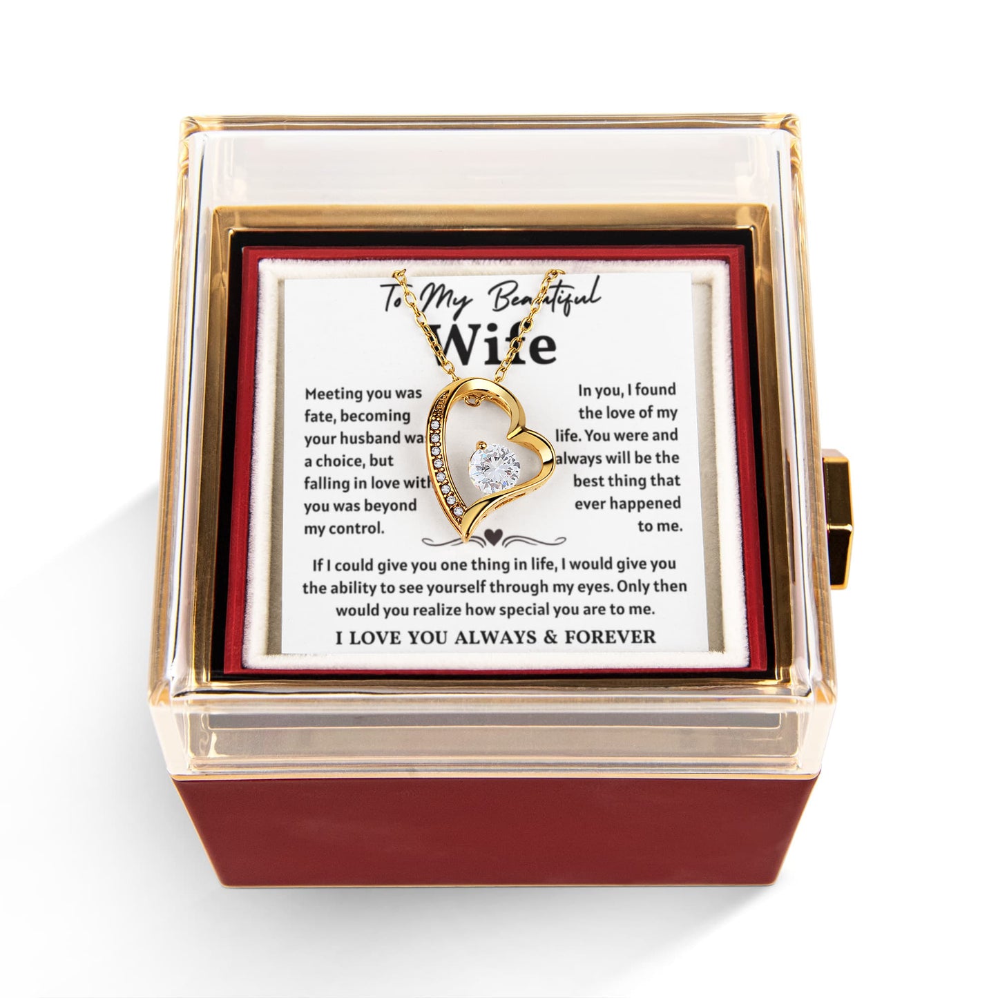 Necklace For Wife , When She wears It, Her Smile Glows Even More