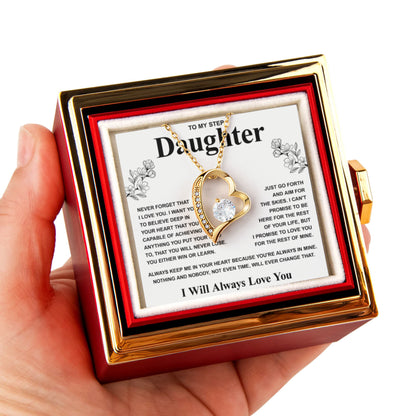 To My Bonus Daughter Necklace, Christmas Gifts for Her