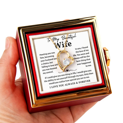 Necklace For Wife , When She wears It, Her Smile Glows Even More