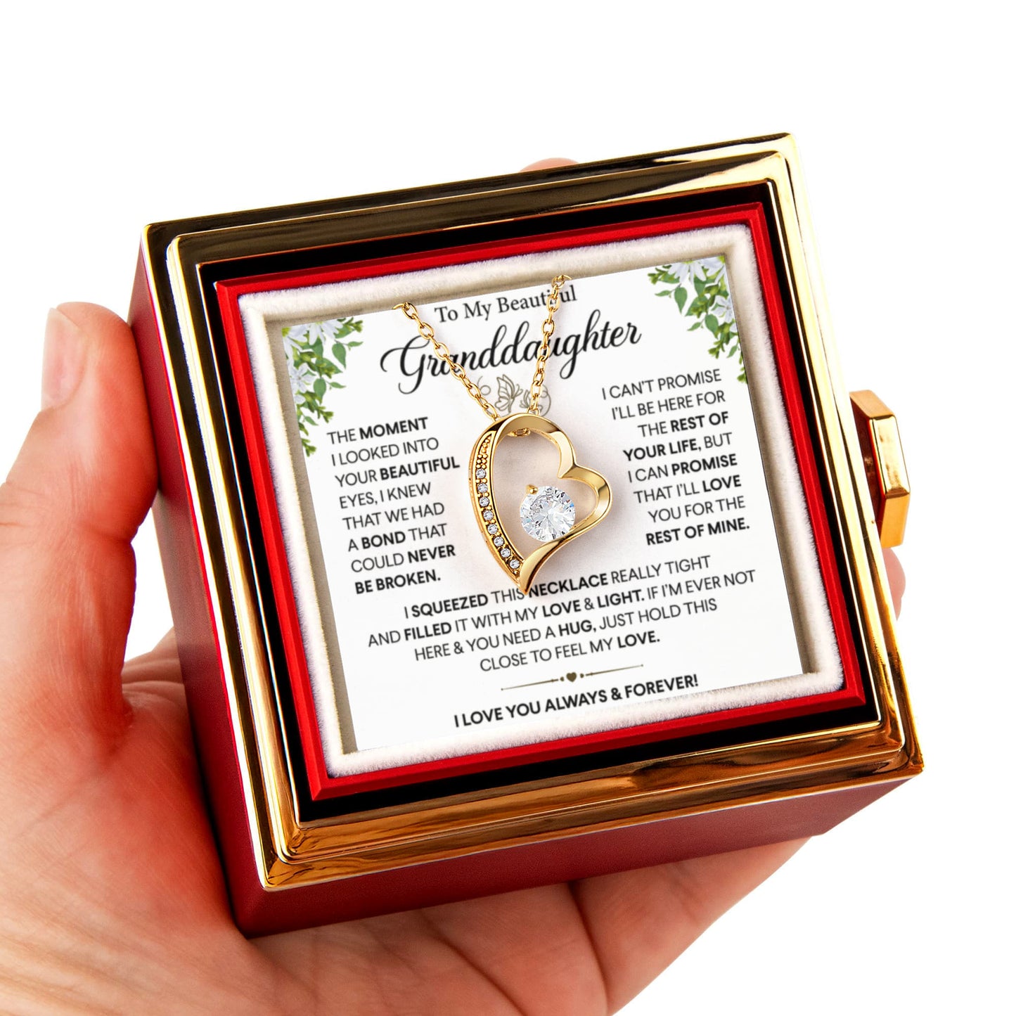 To My Granddaughter Necklace, Christmas Gifts for Granddaughter