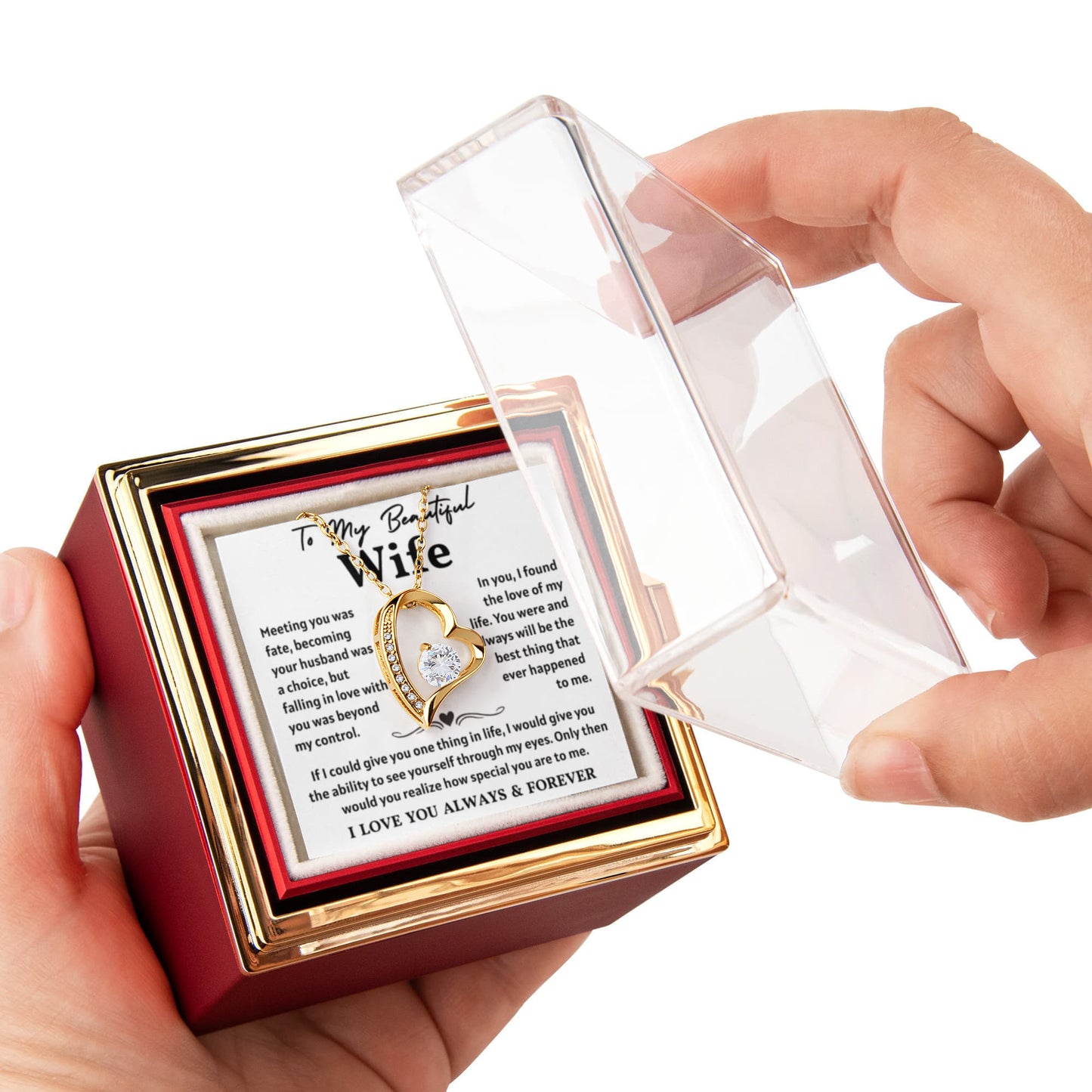 Necklace For Wife , When She wears It, Her Smile Glows Even More