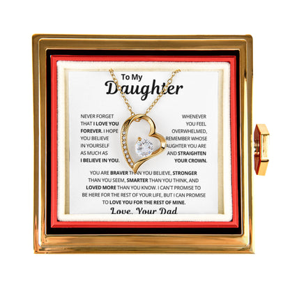 To My daughter Necklace for dad, It Makes Her Smile Shine Even Brighter
