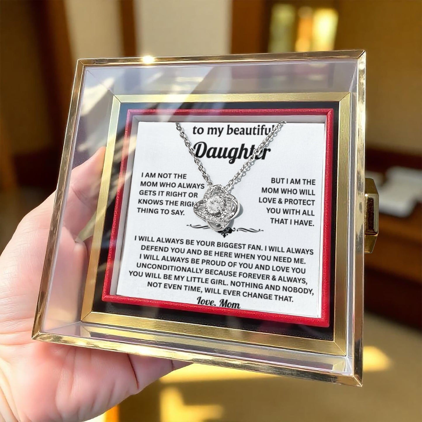 To My Daughter Necklace from Dad or Mom, Mother Daughter Necklace