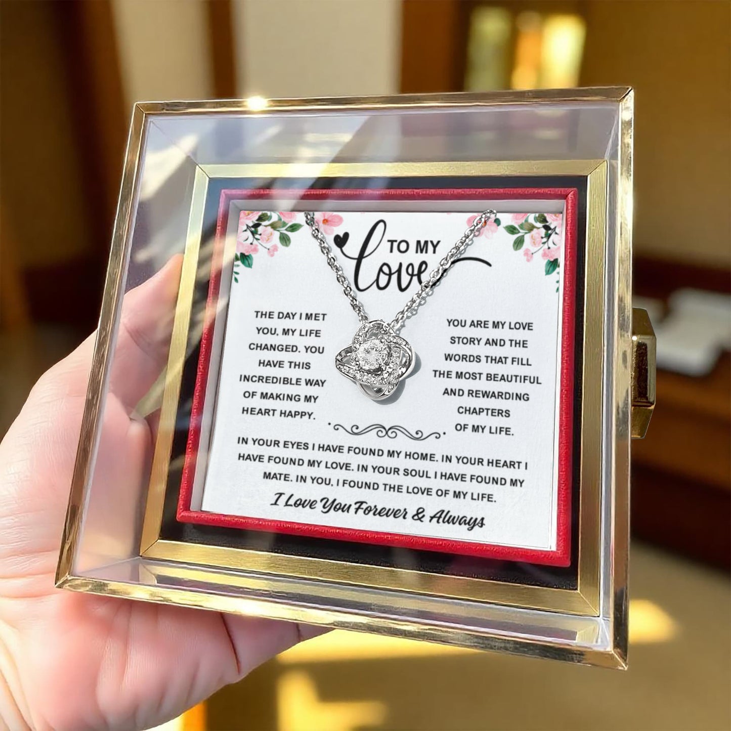 To My Girlfriend Necklace, When Your Girlfriend Wears It, She Radiates Pure Love