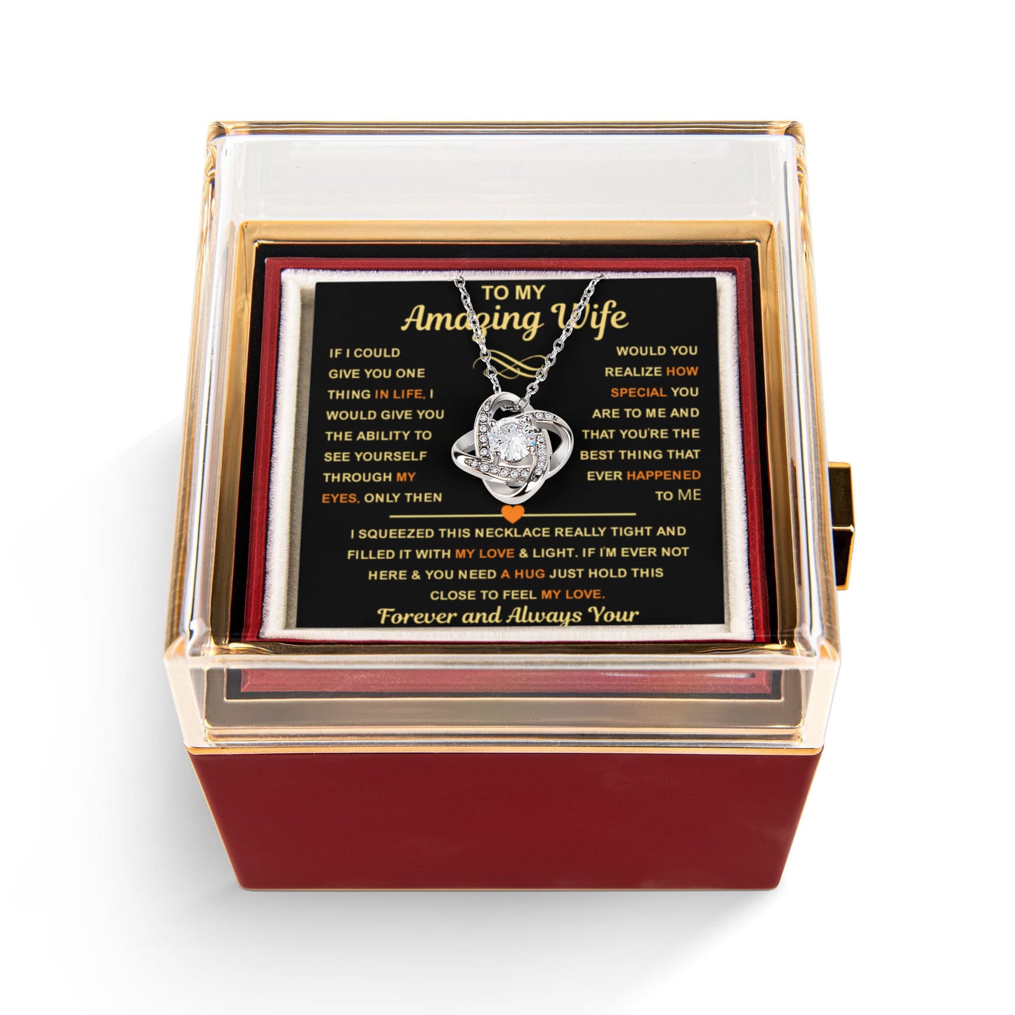 To My Wife Necklace, When Your wife  Puts It On, Her Heart Shines Through