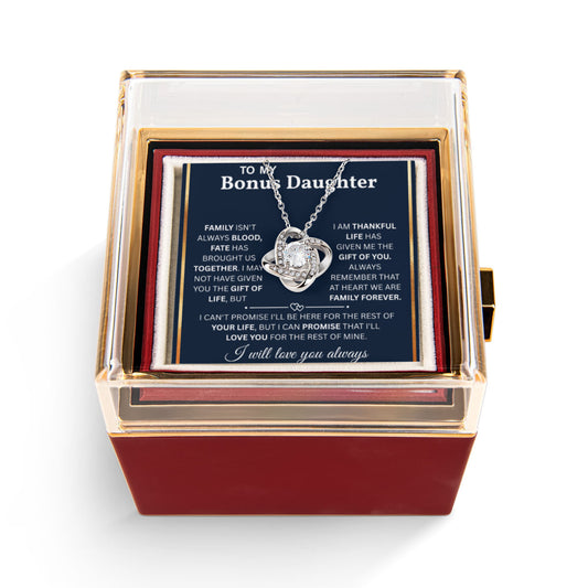To My Bonus Daughter Gifts from Stepdad, Jewelry Gifts For Stepdaughter