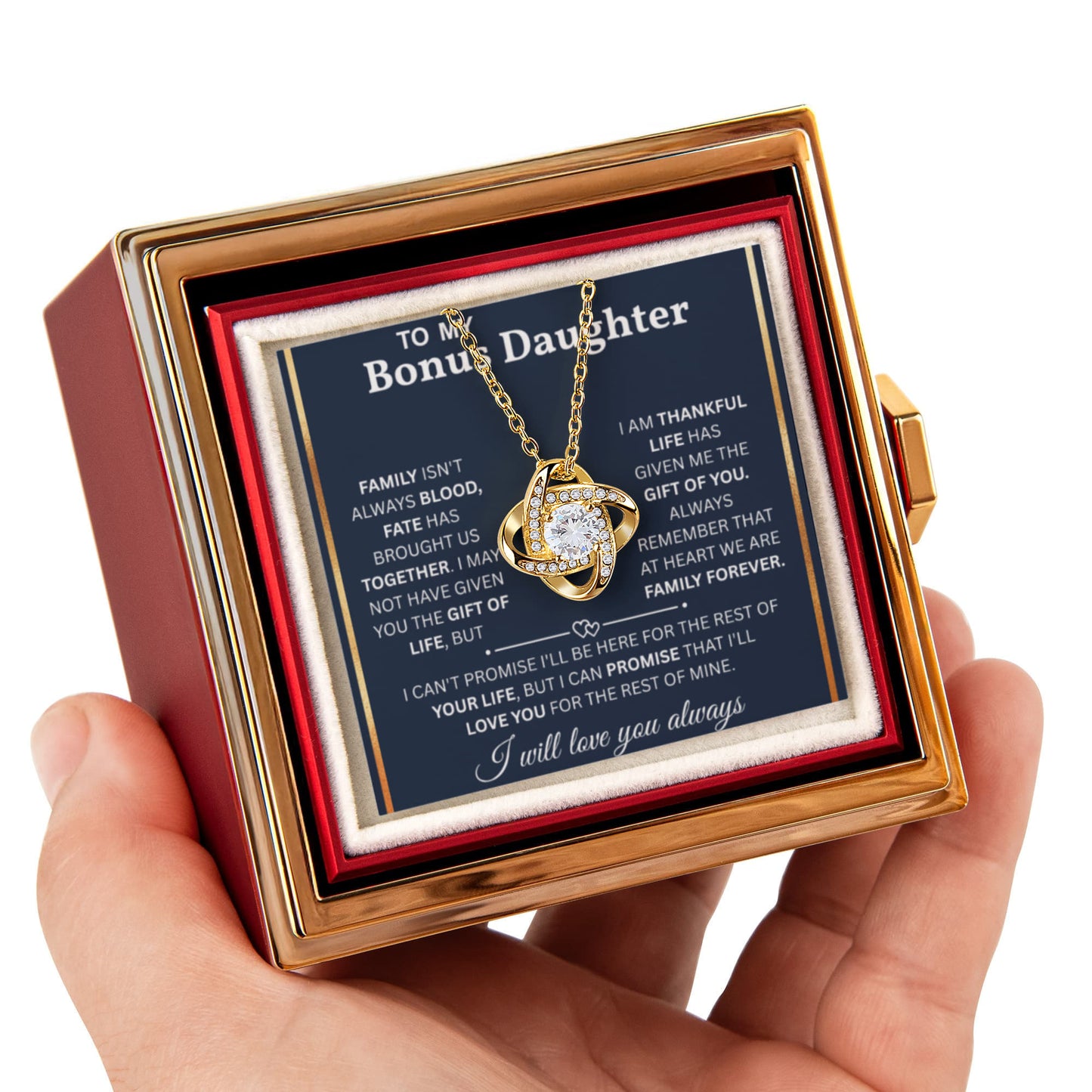 To My Bonus Daughter Gifts from Stepdad, Jewelry Gifts For Stepdaughter
